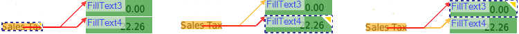 Multiple reference arrows color and outline on selectionn