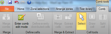Comb tools tab before entering Comb edit mode
