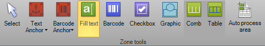 Fill text zone tool