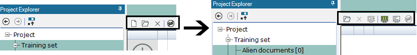 Section specific toolbars