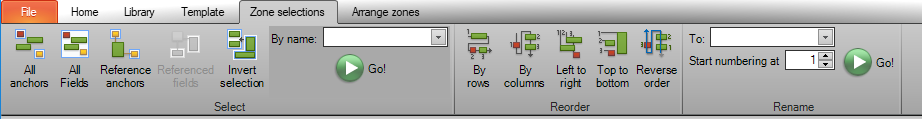 Reading order options in the Reorder section