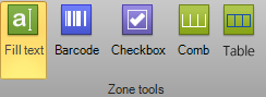 Fill text zone tool