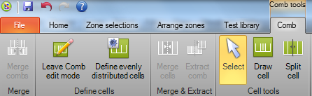 Comb tools tab after entering Comb edit mode
