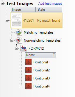 Test image with non-matching template