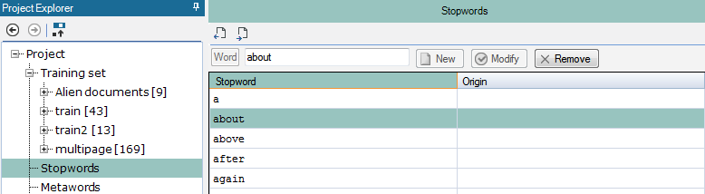 Stop words with details