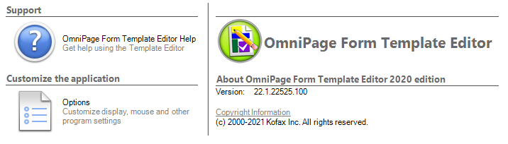 Form Template Editor help panel