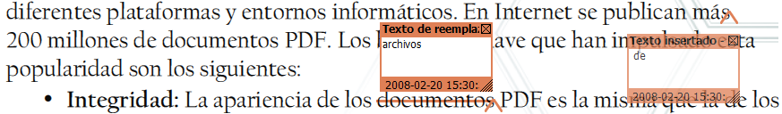 Imagen con fragmento de texto, texto de reemplazo y texto nuevo