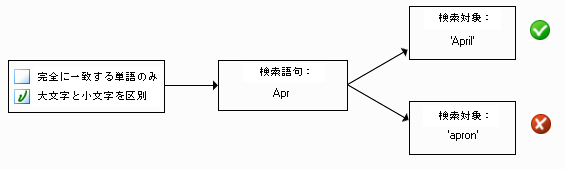 大文字と小文字を区別の図