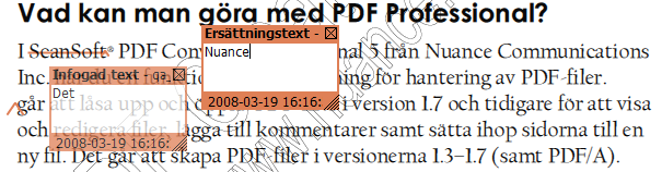 bild med textavsnitt, ersättningstext och ny text