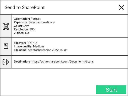 Example of capturing to SharePoint Example of capturing to SharePoint