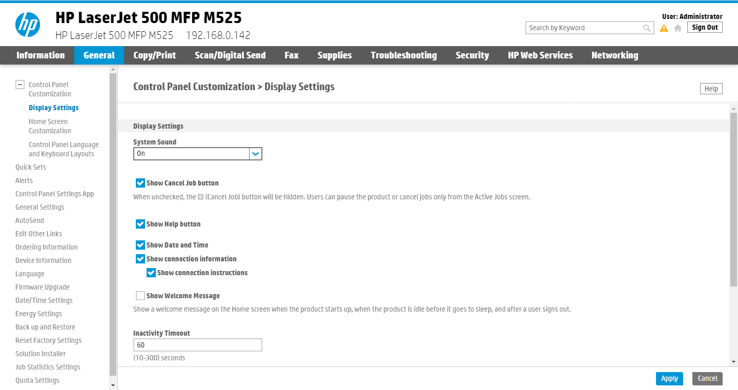 Timeout Inprint How to set inactivity timeout on HP printers
