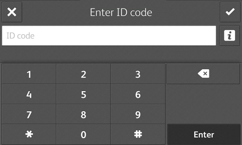 Xerox touchscreen / ID code