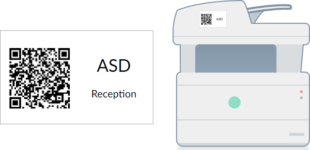 Printer ID sign illustration