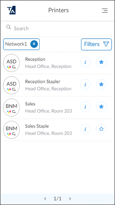 Printers in the Printix App