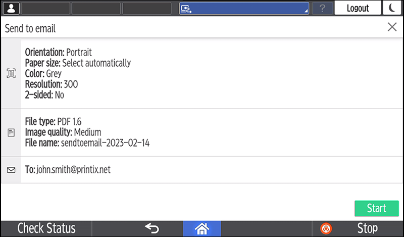 Touchscreen/esempio di acquisizione in Ricoh Touchscreen/esempio di acquisizione in Ricoh