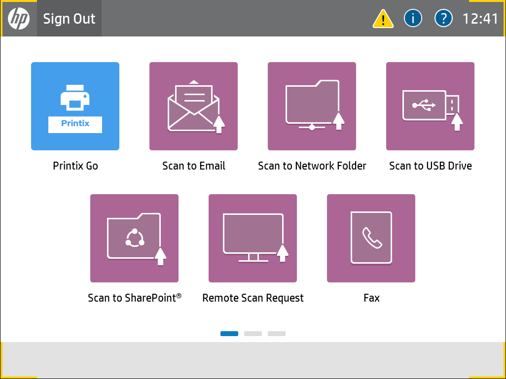 Dotyková obrazovka HP / Domovská stránka Dotyková obrazovka HP / Domovská stránka