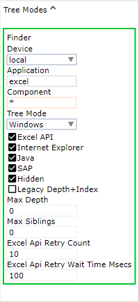 Windows tree mode