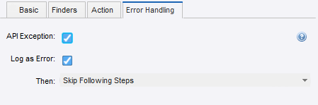 Error handling, skip following step