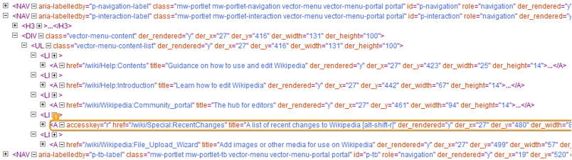 Finding “A” element with “accesskey” attribute located somewhere in “NAV” element