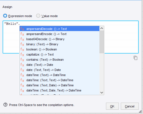 New Expression Editor