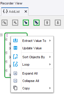 JSON tab context menu JSON tab context menu