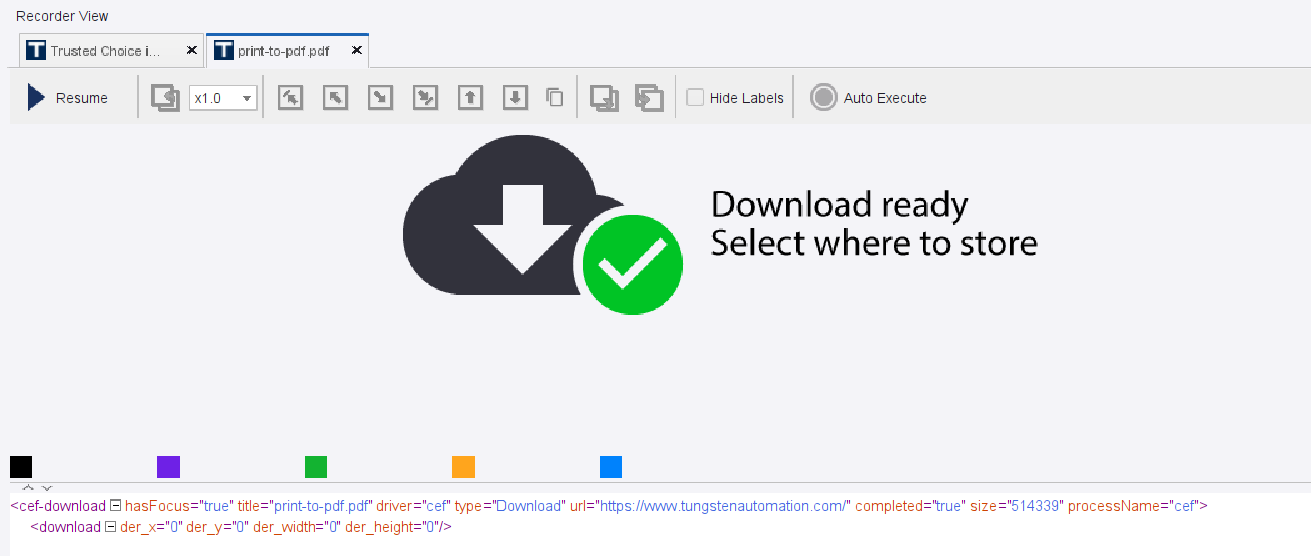Download tab