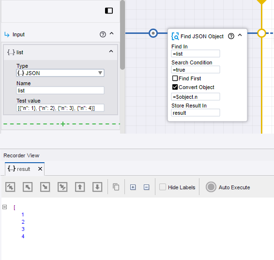 Find JSON Object step