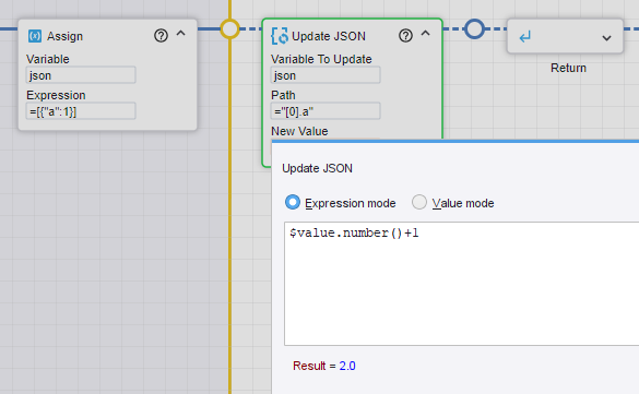 Update JSON step