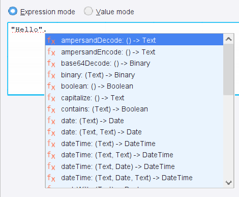 Completion help in Expression Editor