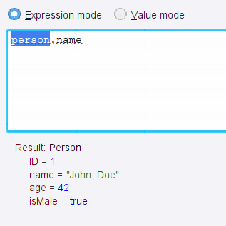 Expression with selected part