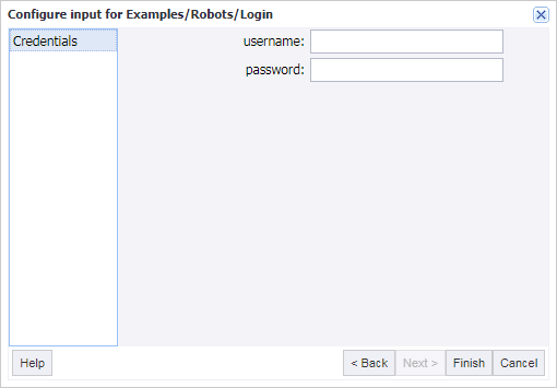 Configure input for robot
