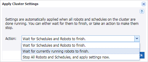 Applying cluster settings