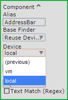 Device selector in a finder Device selector in a finder