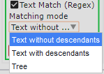 Text (Regex) selector in a component finder Text (Regex) selector in a component finder