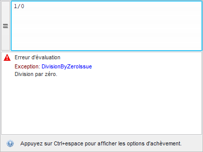 Erreur division par zéro dans l'éditeur d'expression