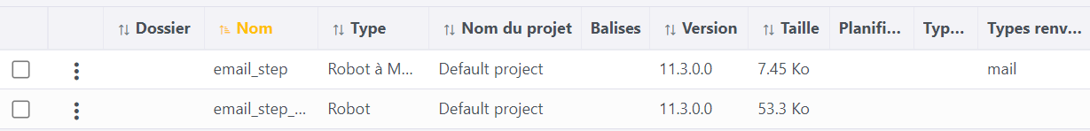 Déclencher le robot dans la liste des robots de la Management Console Déclencher le robot dans la liste des robots de la Management Console