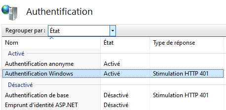 Authentification IIS Authentification IIS