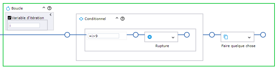 Paramètres des étapes de boucle