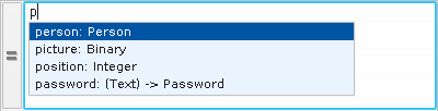 Aide à la saisie dans l'éditeur d'expression Aide à la saisie dans l'éditeur d'expression
