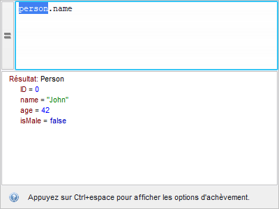 Expression avec une partie sélectionnée Expression avec une partie sélectionnée