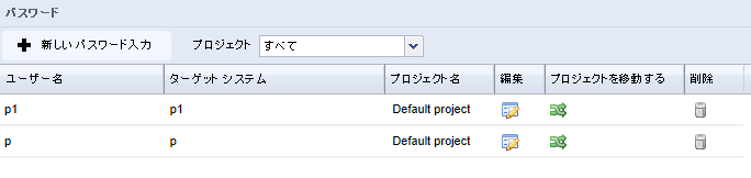 パスワード ストアにおけるパスワード入力