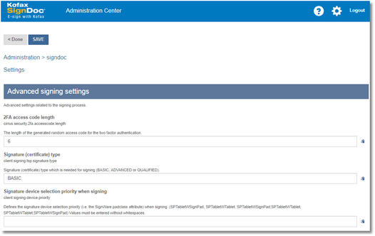 Click to change size