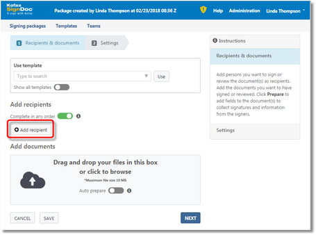 Click to change size