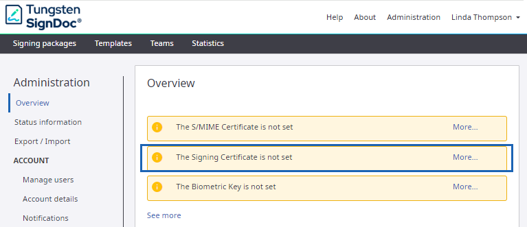 Default self-signed certificate