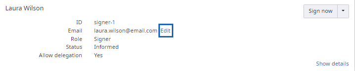 Edit email address