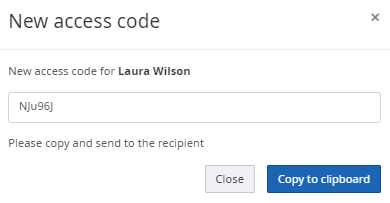 Generate new access code
