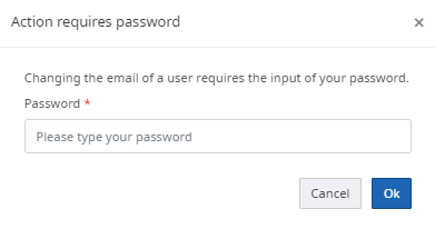 Action requires password
