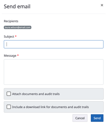 Send email for completed package