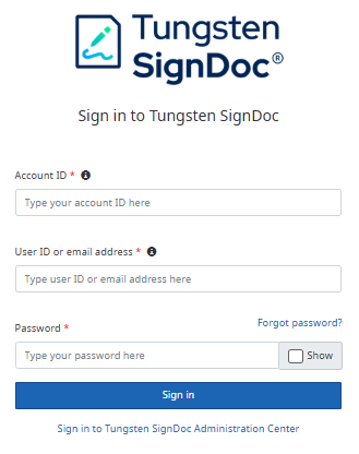 Log in with account ID