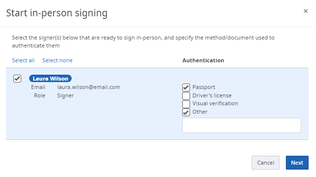 Instructions for the signing host
